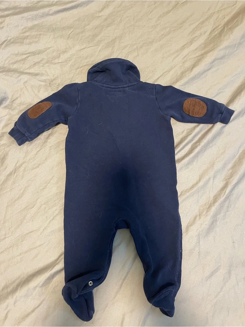 Ralph Lauren Navy Footed Collared One-Piece with Toggle Detail